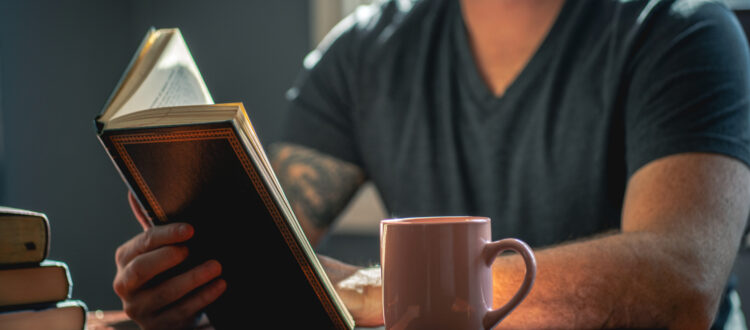 A man reading a book