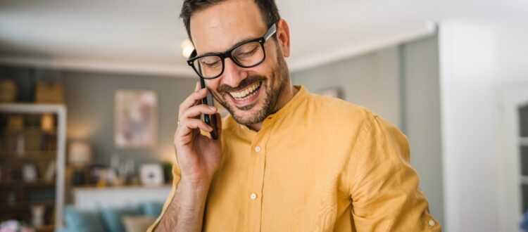 A man talking on the phone.